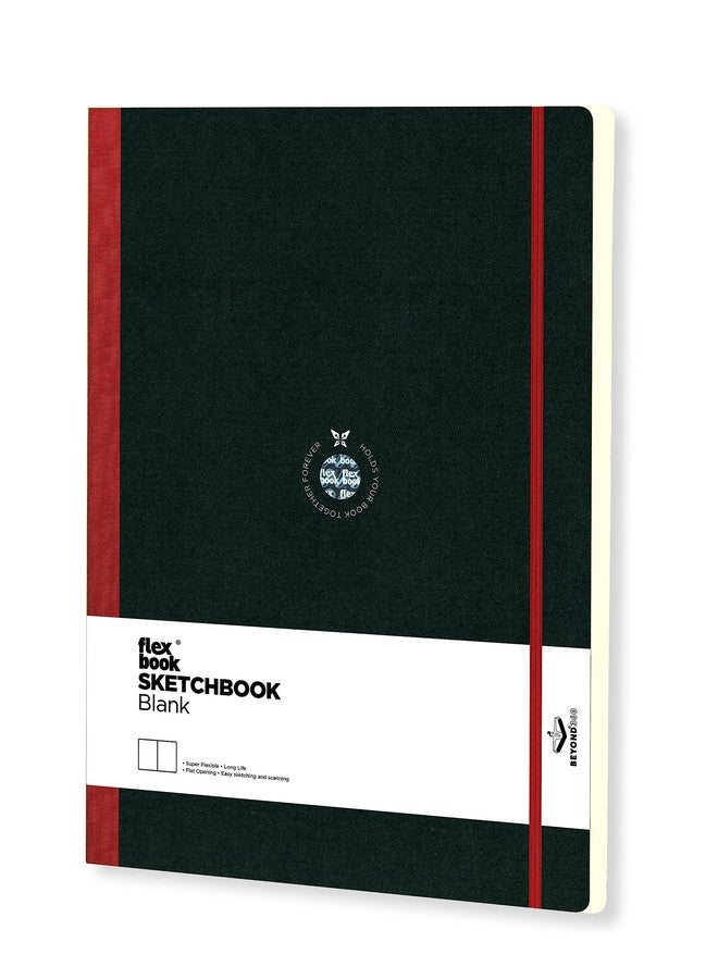 flexbook Sketchbook Red | Large A4 | 22x31cm | 96 pages | 170gsm Special Quality Munken Paper | Special Black Art Paper Cover | Elastic Band Closure | FSC Certified - Image 1